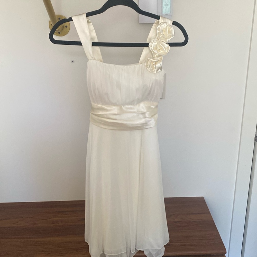 VINTAGE - Y2K White Mini Dress - Size S